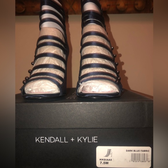 Navy blue; sexy, sassy, very classy shoe; with dark pewter hardware; - Picture 7 of 10